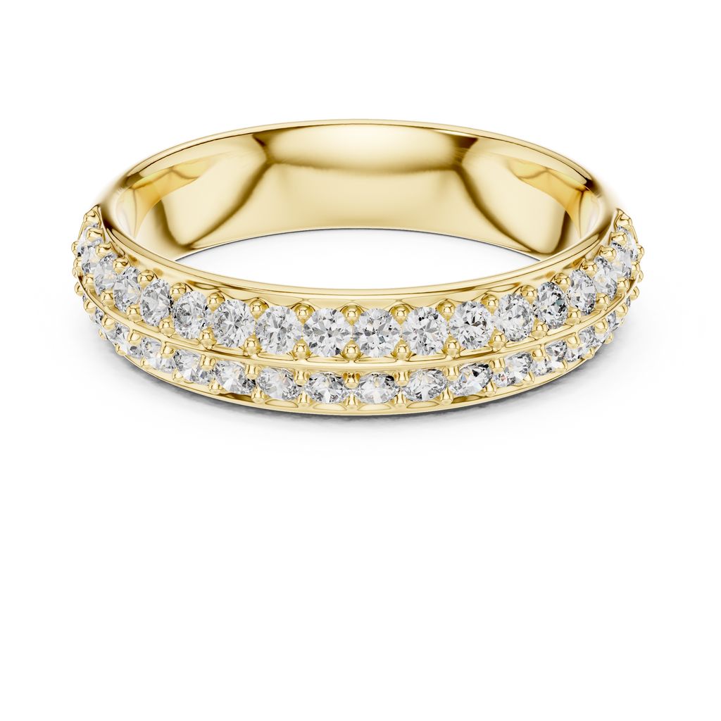 Double Row Diamond Eternity Band in 18K Yellow Gold 
