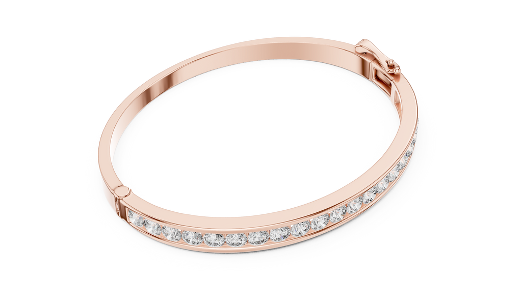 Round Cut Diamond Bangle Bracelet 