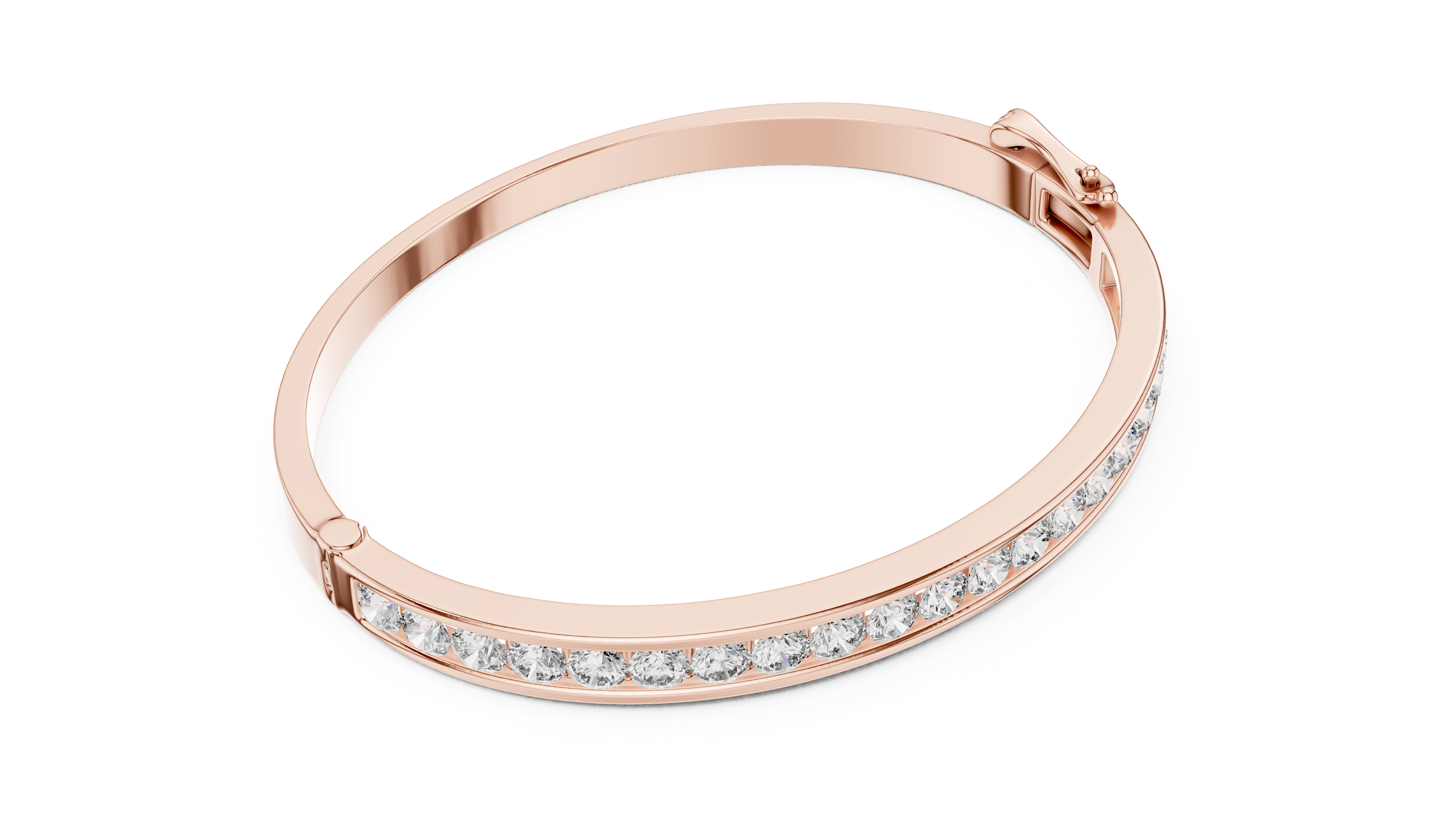 Round Cut Diamond Bangle Bracelet 