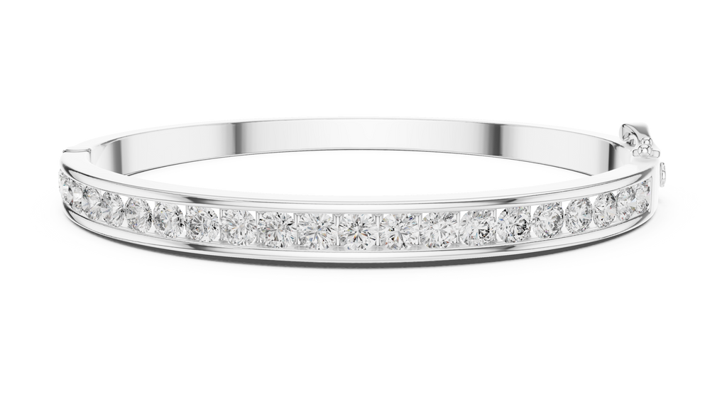 Round Cut Diamond Bangle Bracelet 