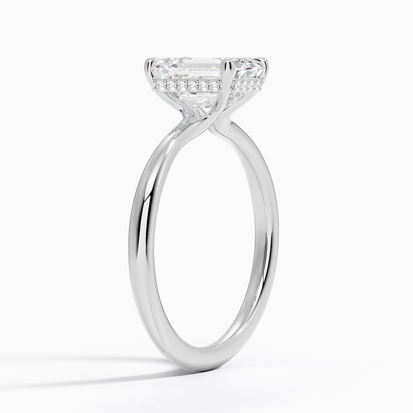 Emerald Cut Diamond Solitaire Engagement Ring 