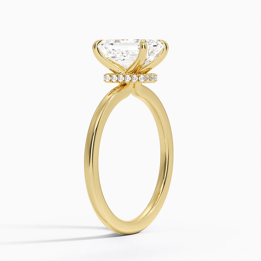 Emerald Cut Solitaire Diamond Engagement Ring 