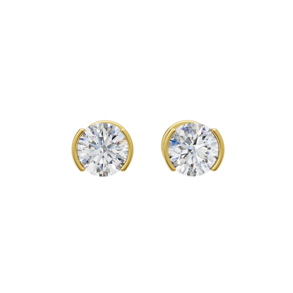 Round Cut Lab Grown Diamond Stud Earrings VENFORA