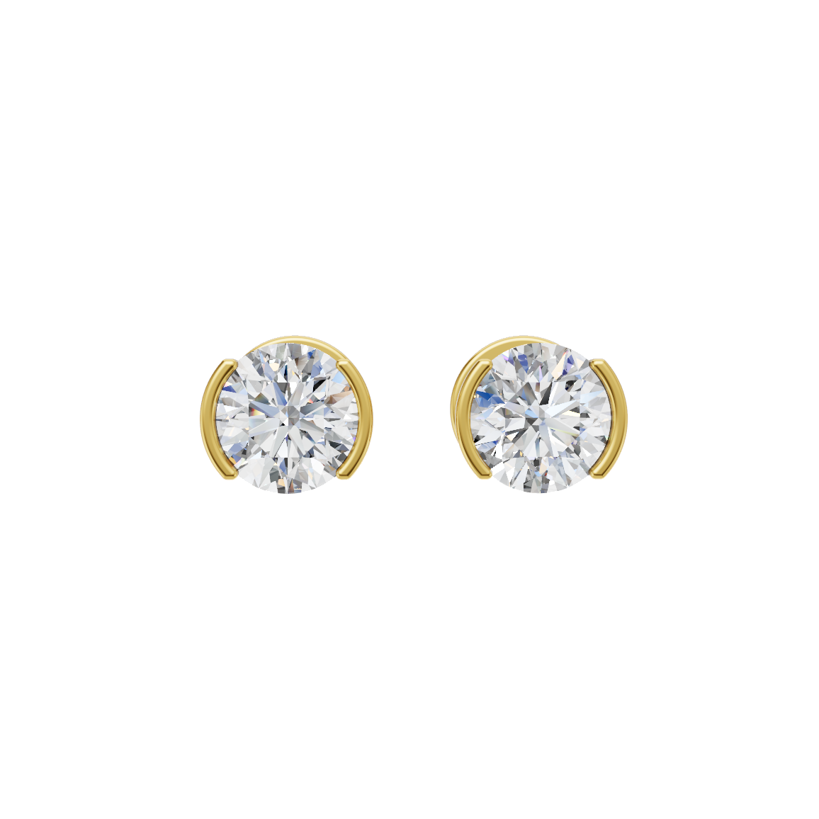 Round Cut Lab Grown Diamond Stud Earrings VENFORA