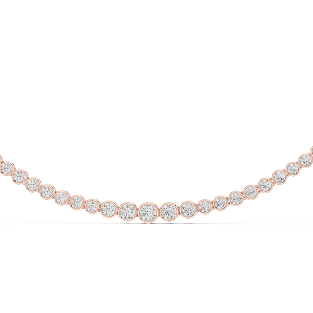 Classic Round-Cut Bezel Diamond Necklace 