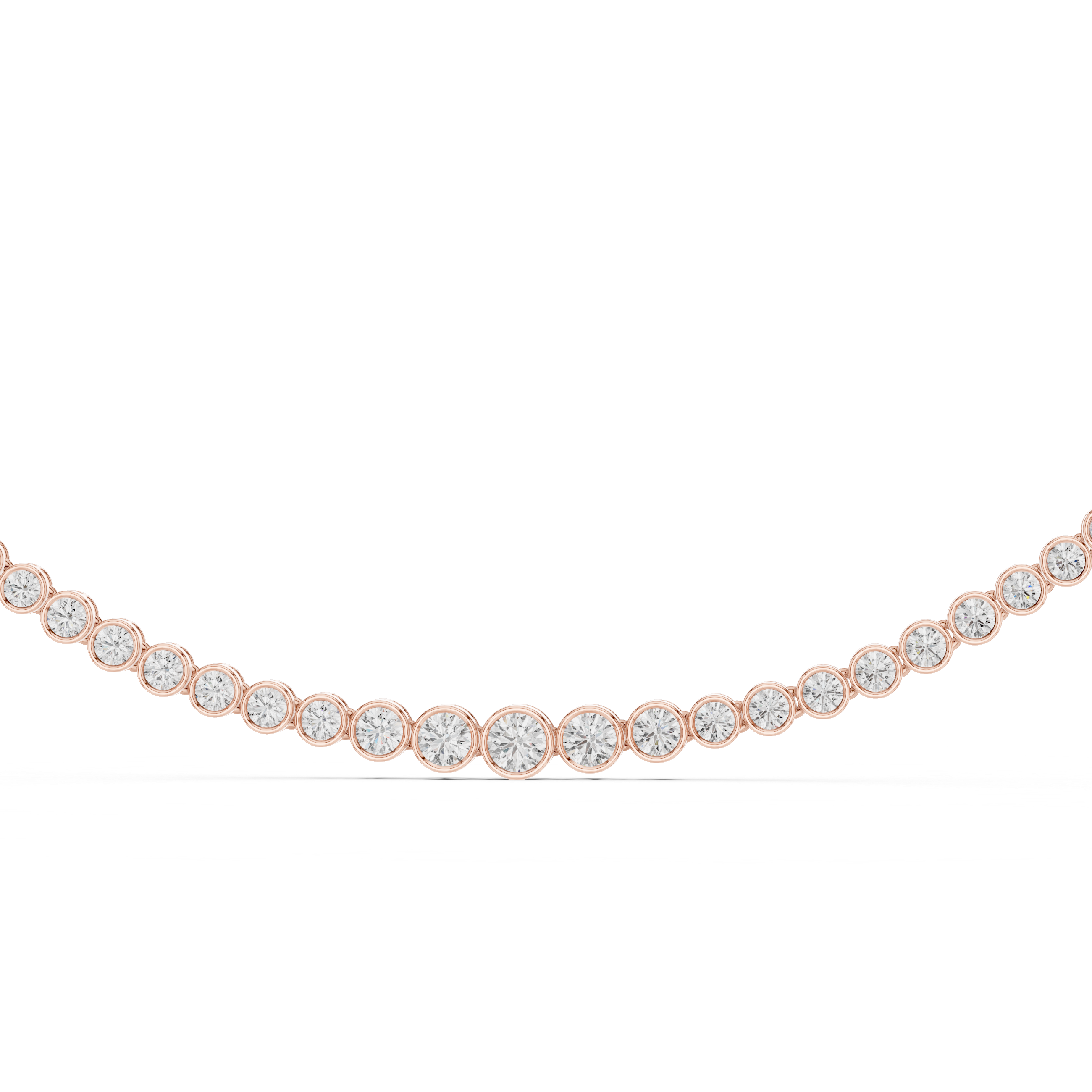 Classic Round-Cut Bezel Diamond Necklace 