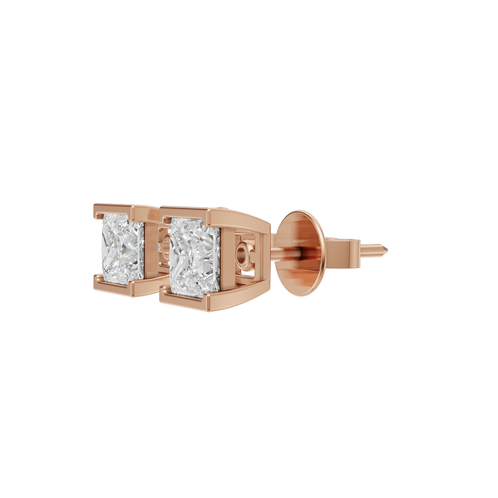 Princess Cut Lab Grown Diamond Stud Earrings VENFORA