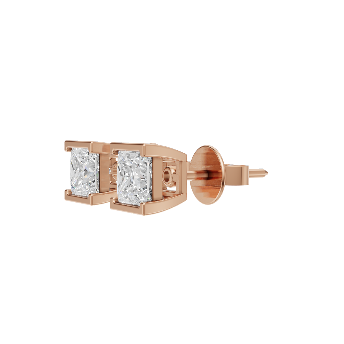 Princess Cut Lab Grown Diamond Stud Earrings VENFORA