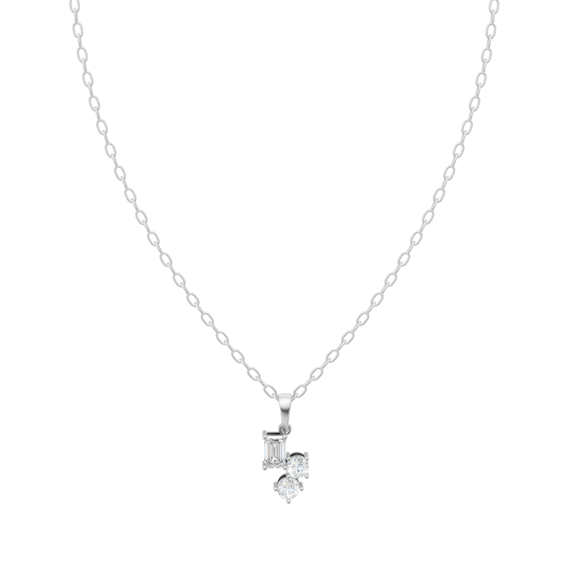 Minimal Trio Diamond Pendant Chain VENFORA