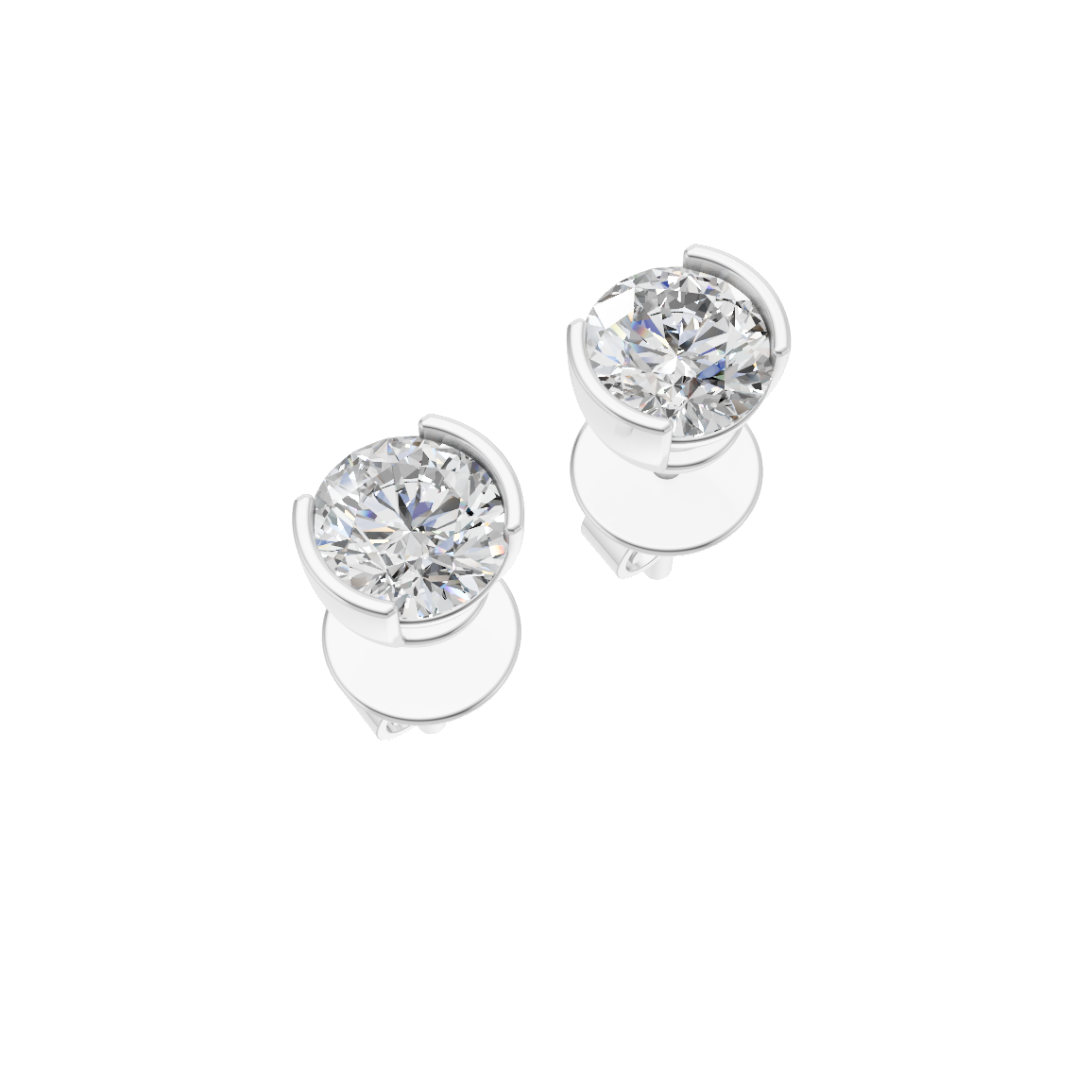 Round Cut Lab Grown Diamond Stud Earrings VENFORA