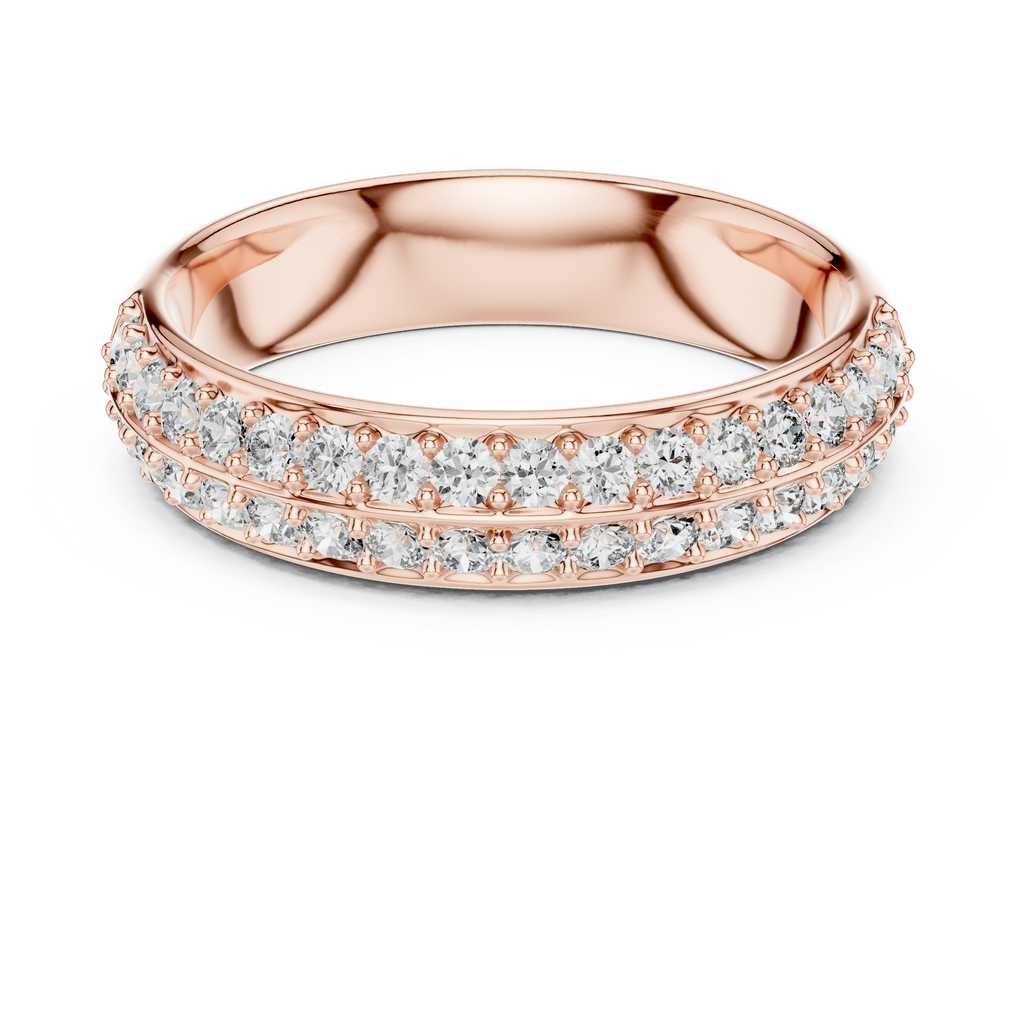 Double Row Diamond Eternity Band in 18K Yellow Gold 