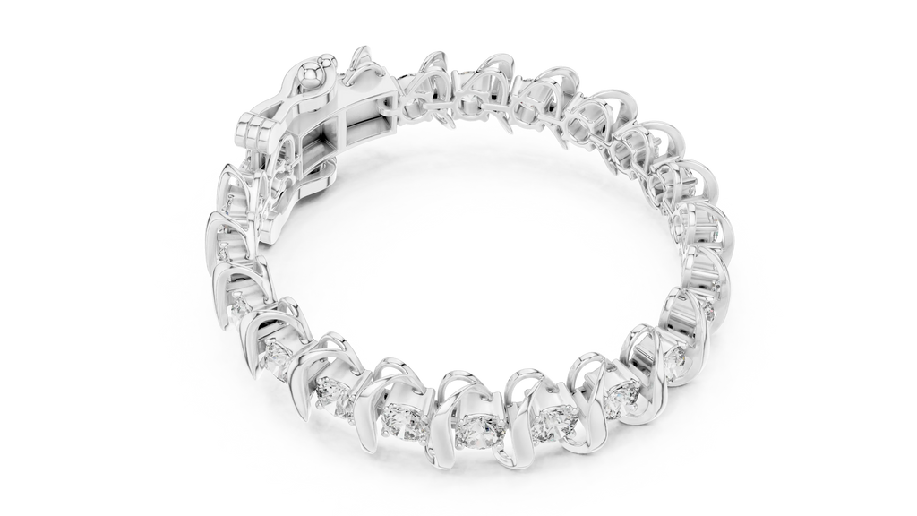 Golden Waves Diamond Bracelet – Sculpted Elegance 
