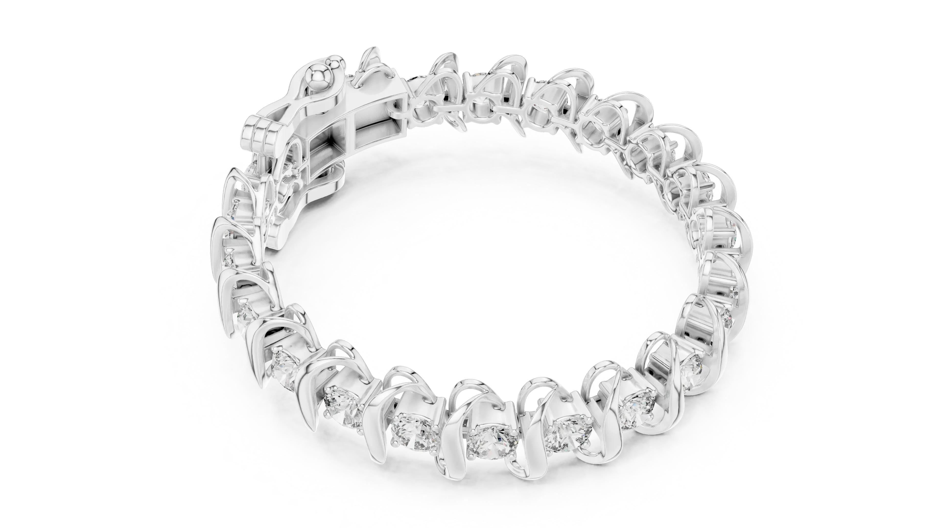 Golden Waves Diamond Bracelet – Sculpted Elegance 