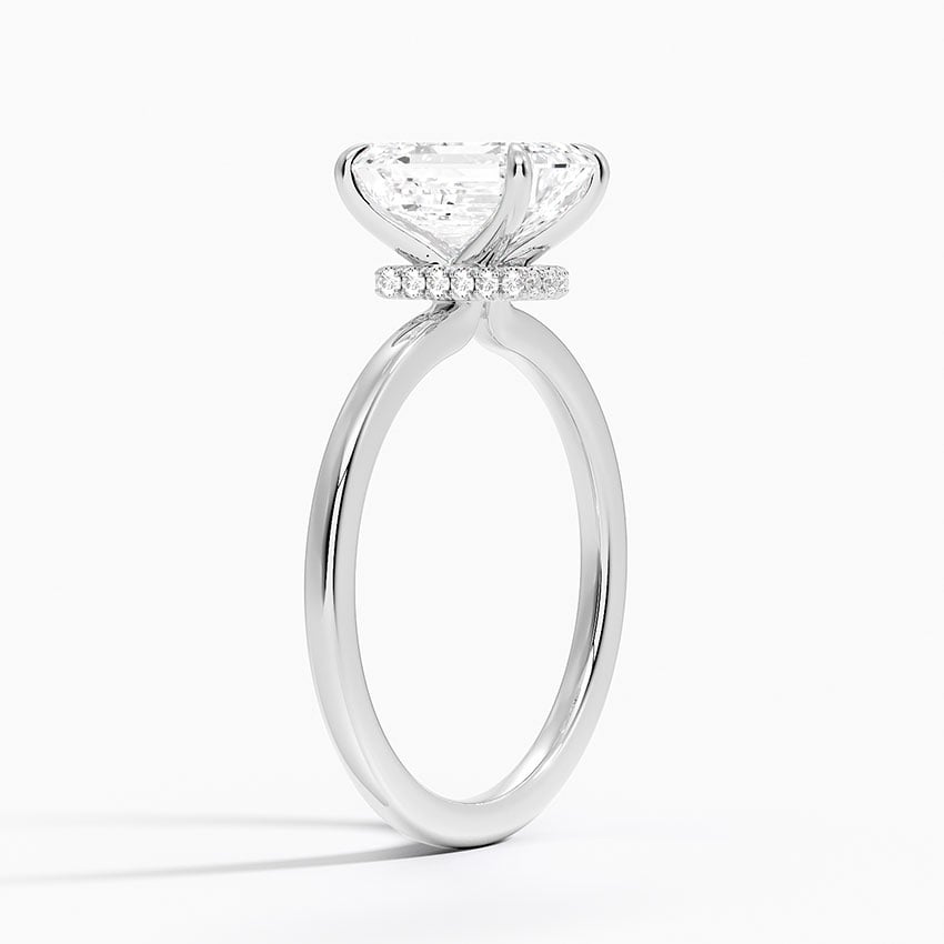 Emerald Cut Solitaire Diamond Engagement Ring 