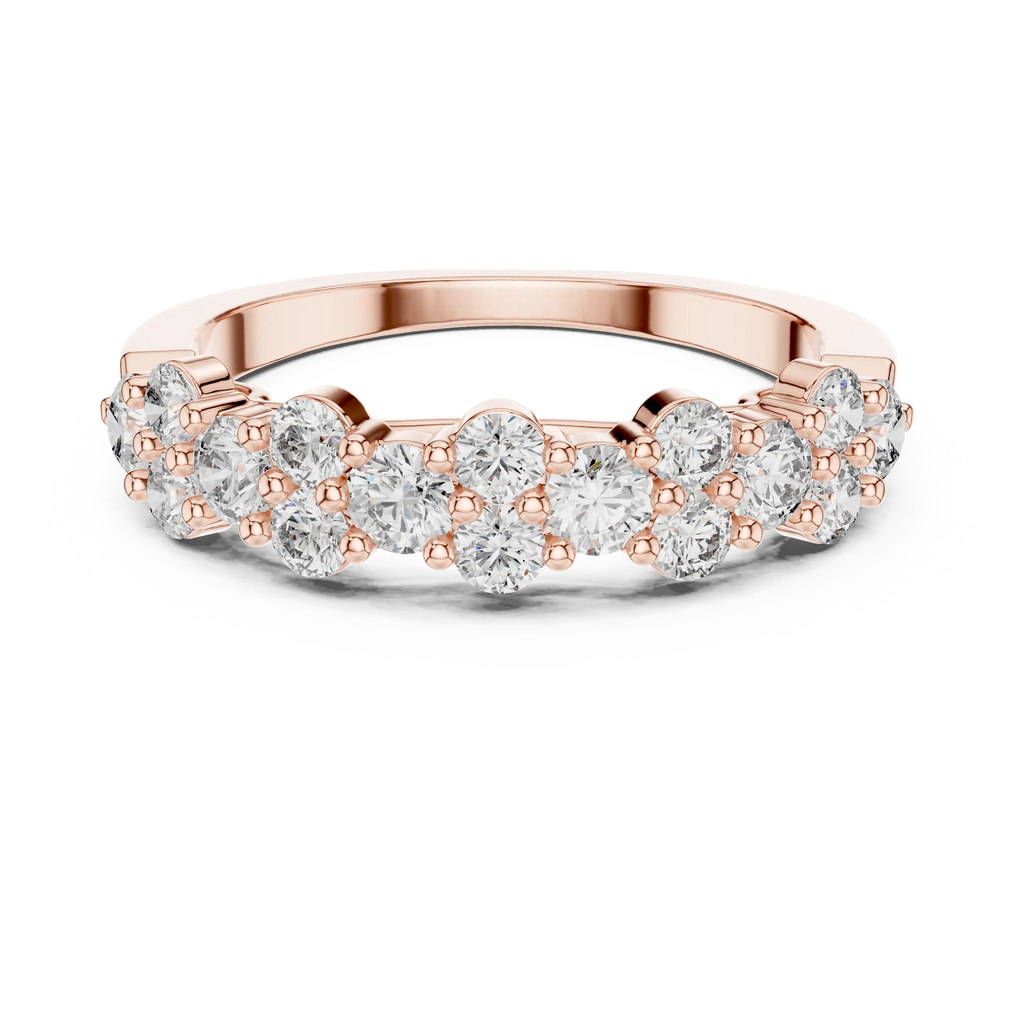 Golden Harmony Diamond Ring – Twin Row Brilliance 