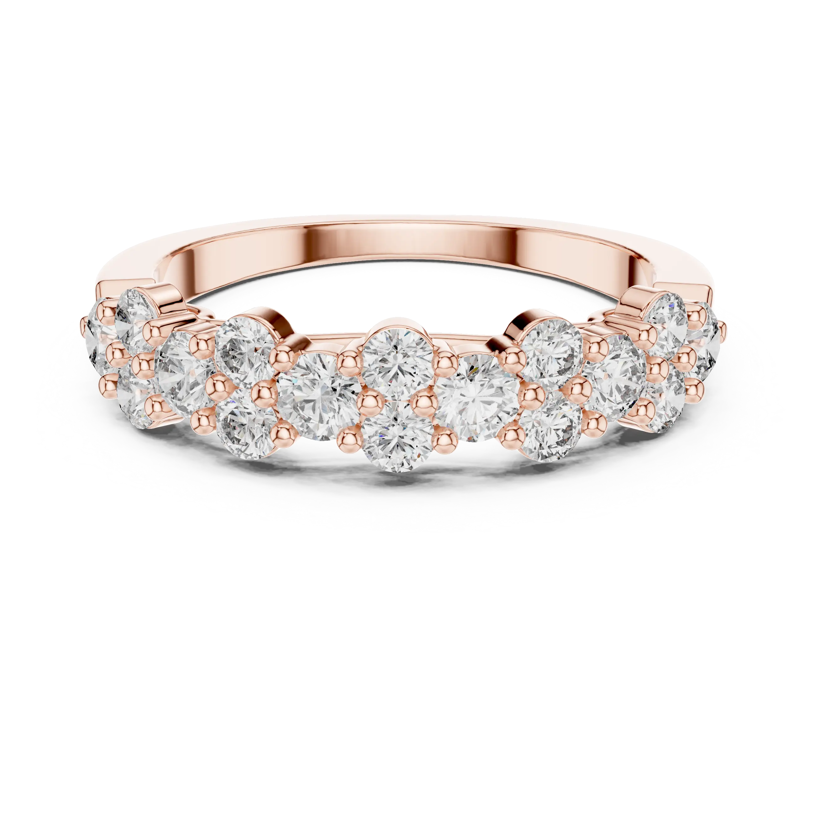 Golden Harmony Diamond Ring – Twin Row Brilliance 