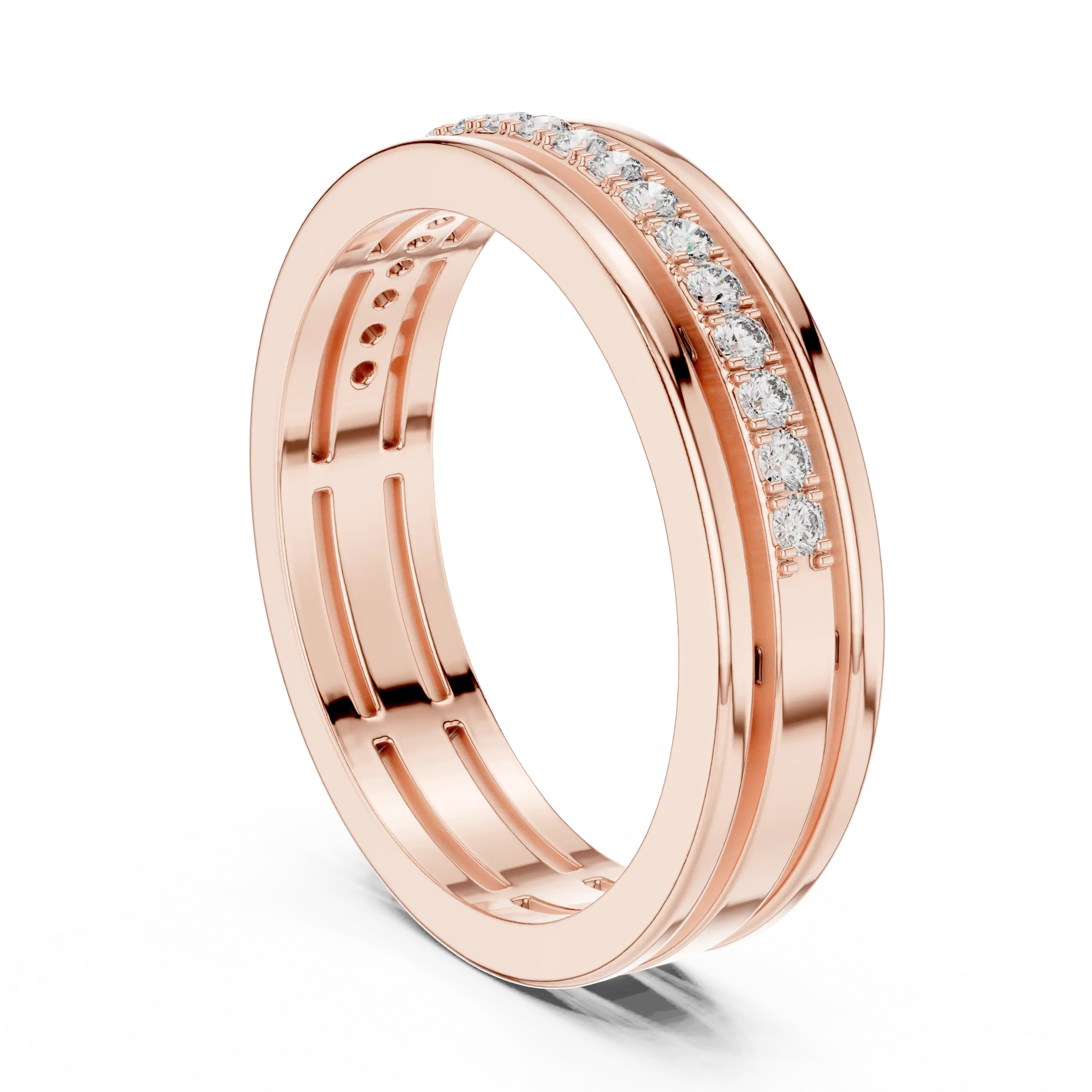 Classic Gold Eternity Ring with Round-Cut Diamonds venfora