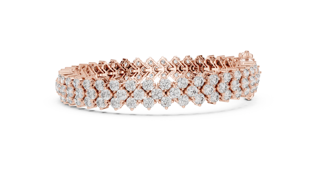 Double Row Diamond Bracelet – Golden Brilliance Redefined 