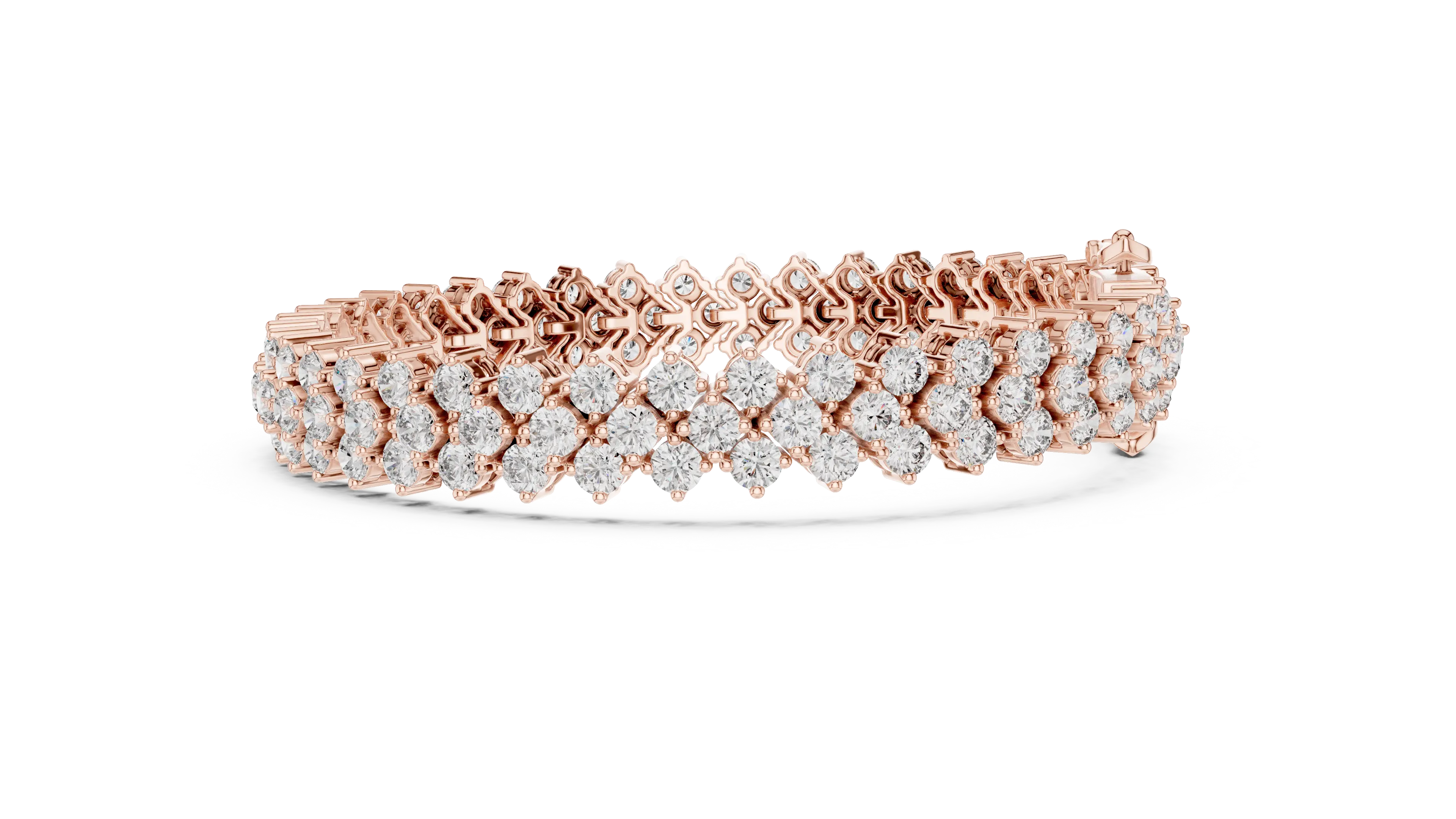 Double Row Diamond Bracelet – Golden Brilliance Redefined 
