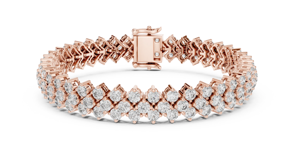 Double Row Diamond Bracelet – Golden Brilliance Redefined 