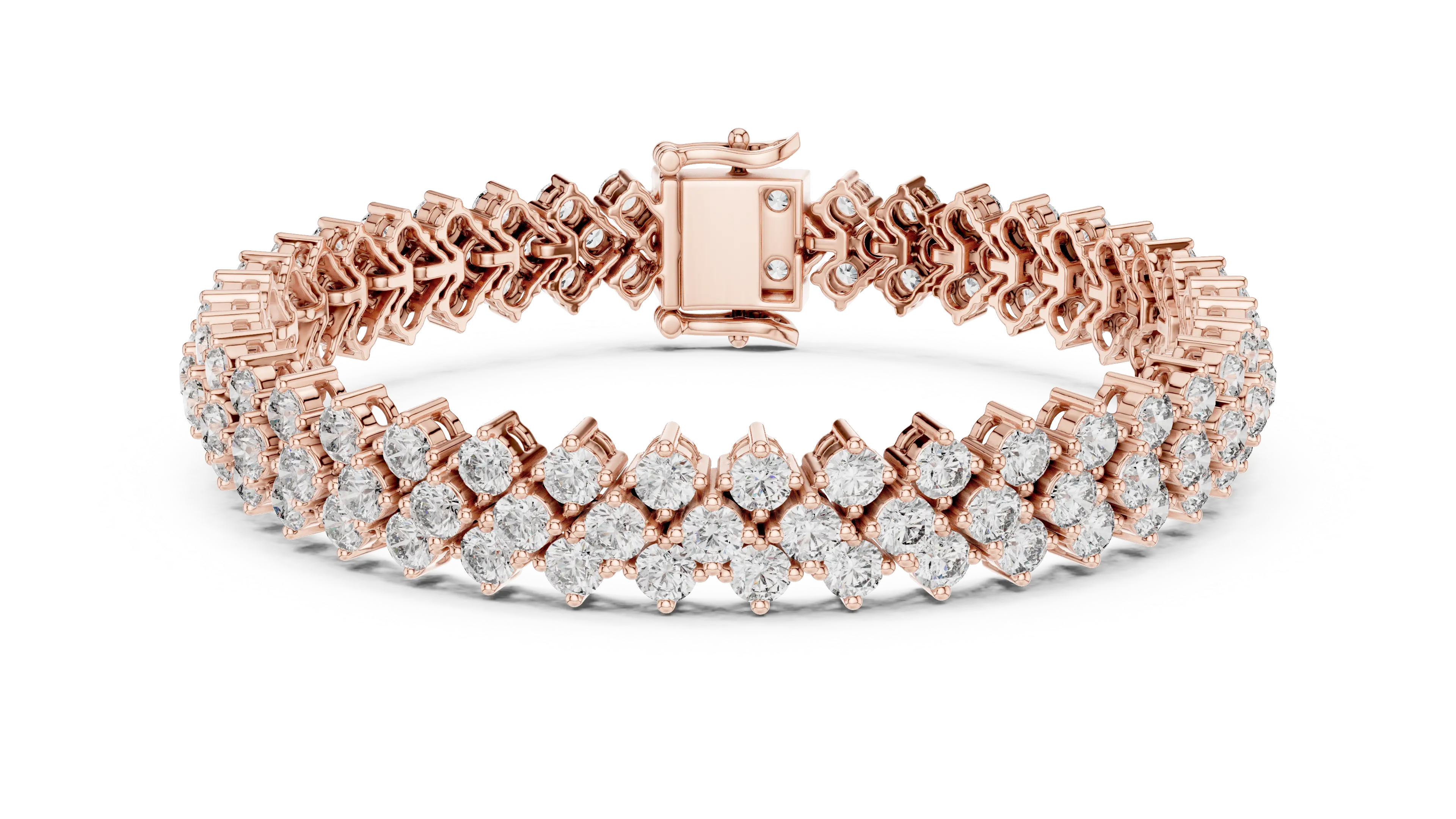 Double Row Diamond Bracelet – Golden Brilliance Redefined 