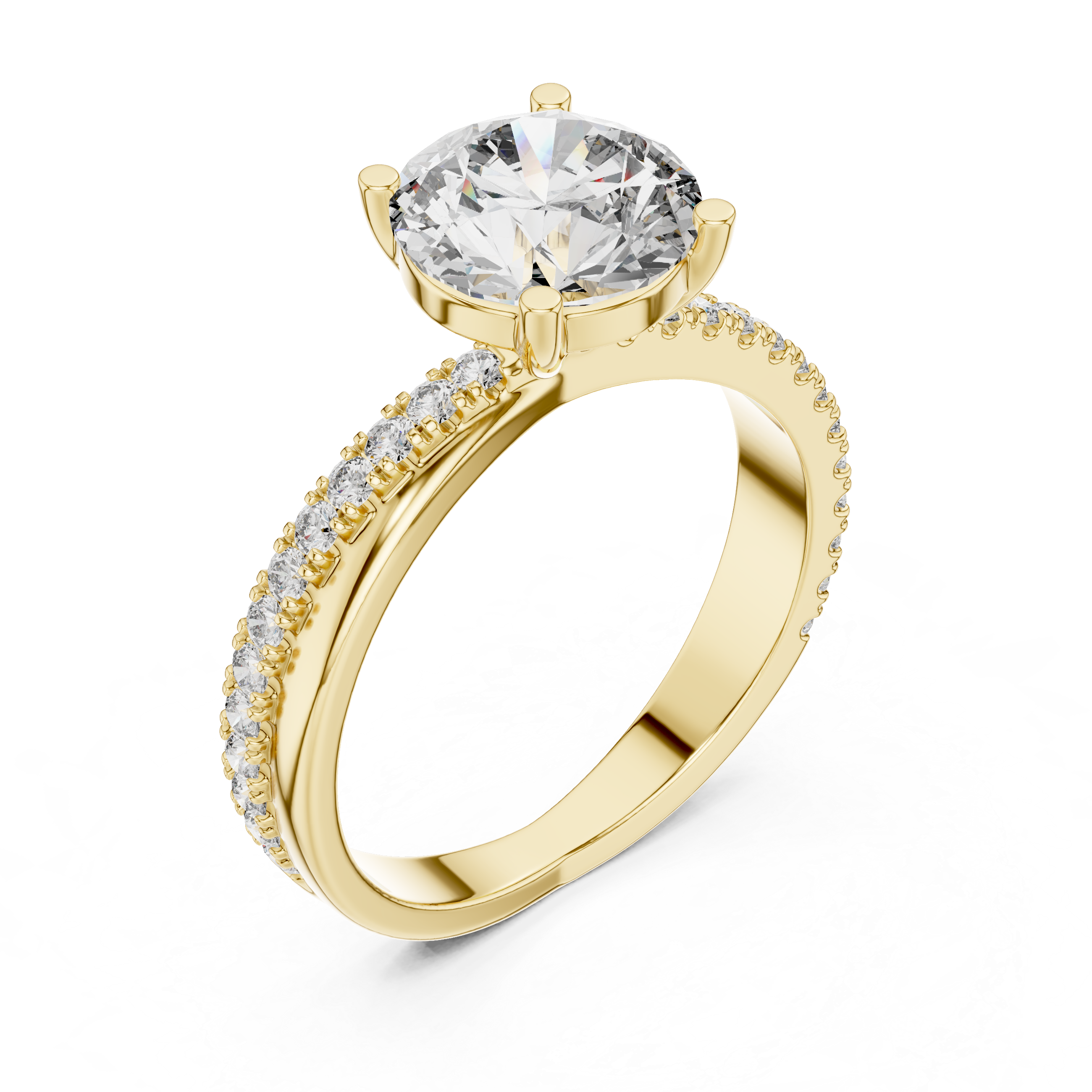 Round Brilliant Cut Solitaire Diamond Ring 