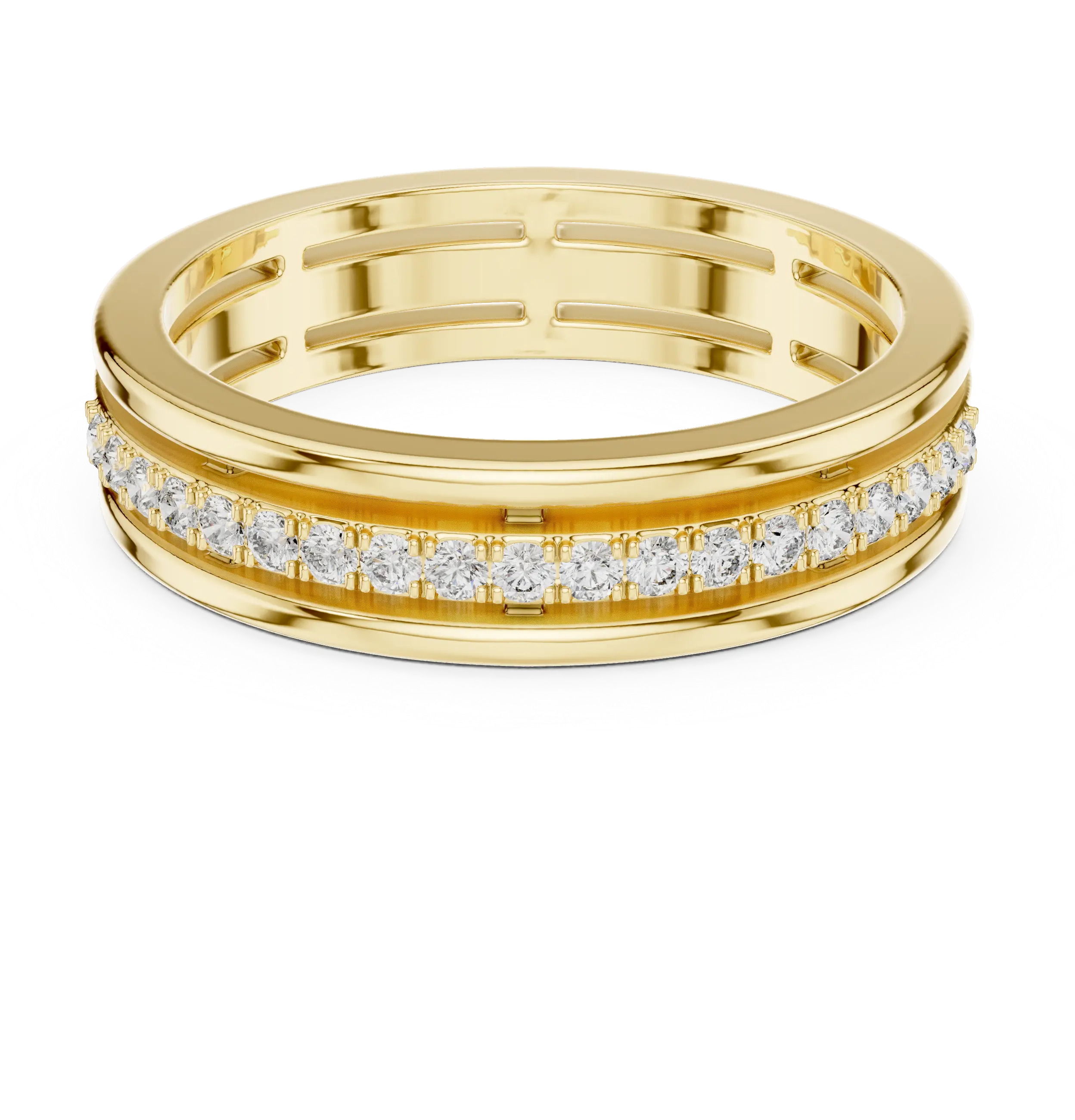 Classic Gold Eternity Ring with Round-Cut Diamonds venfora