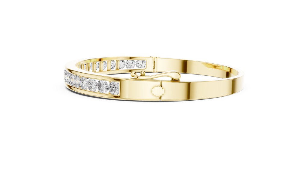Round Cut Diamond Bangle Bracelet 