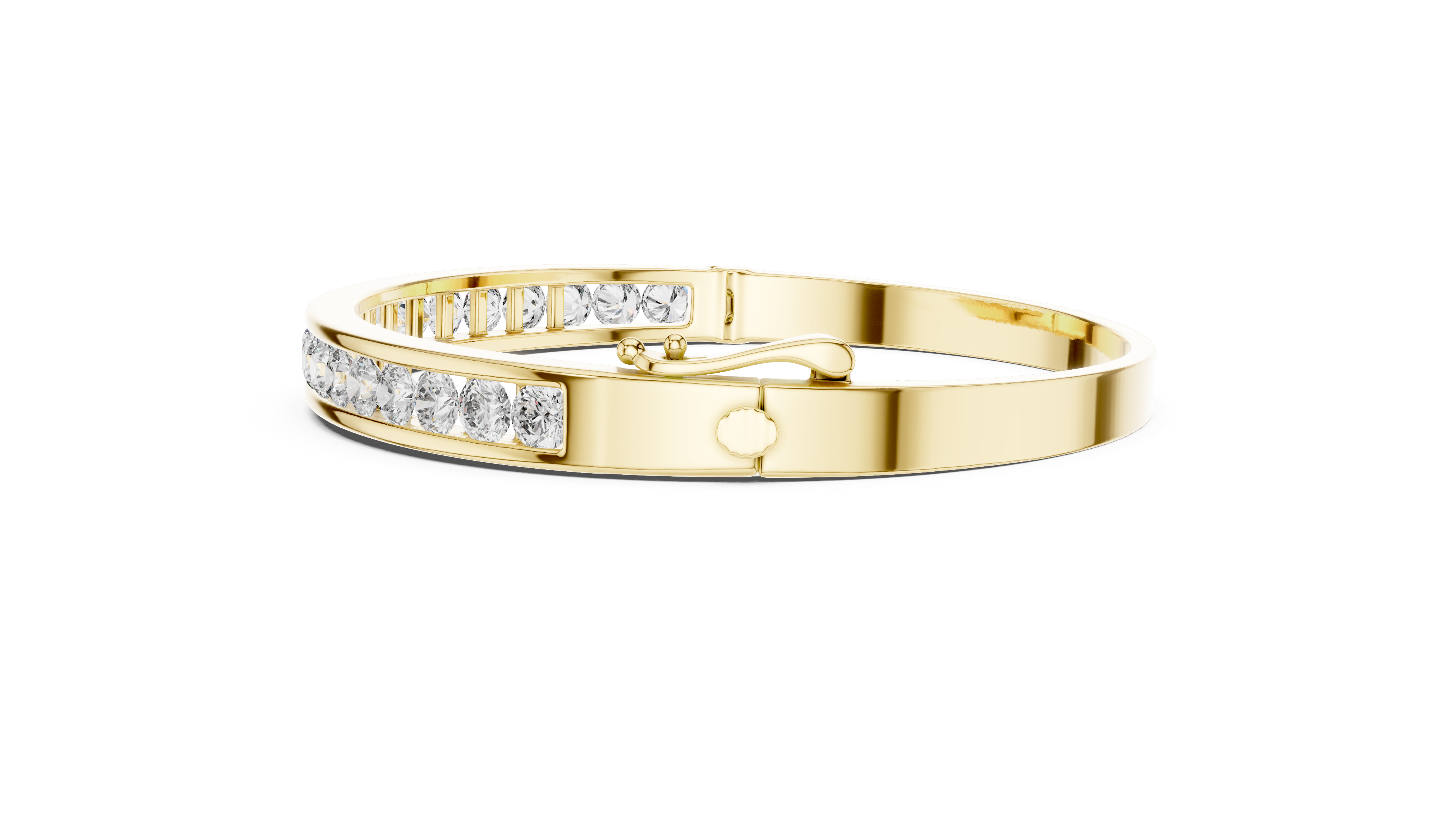 Round Cut Diamond Bangle Bracelet 
