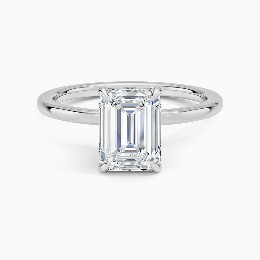 Emerald Cut Solitaire Diamond Engagement Ring 