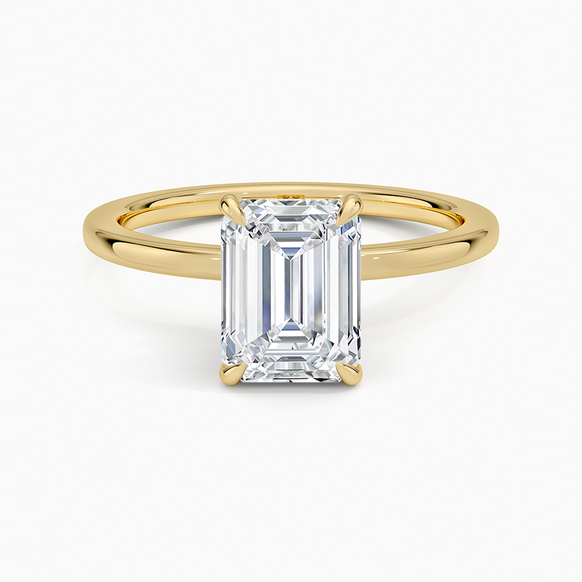 Emerald Cut Solitaire Diamond Engagement Ring 