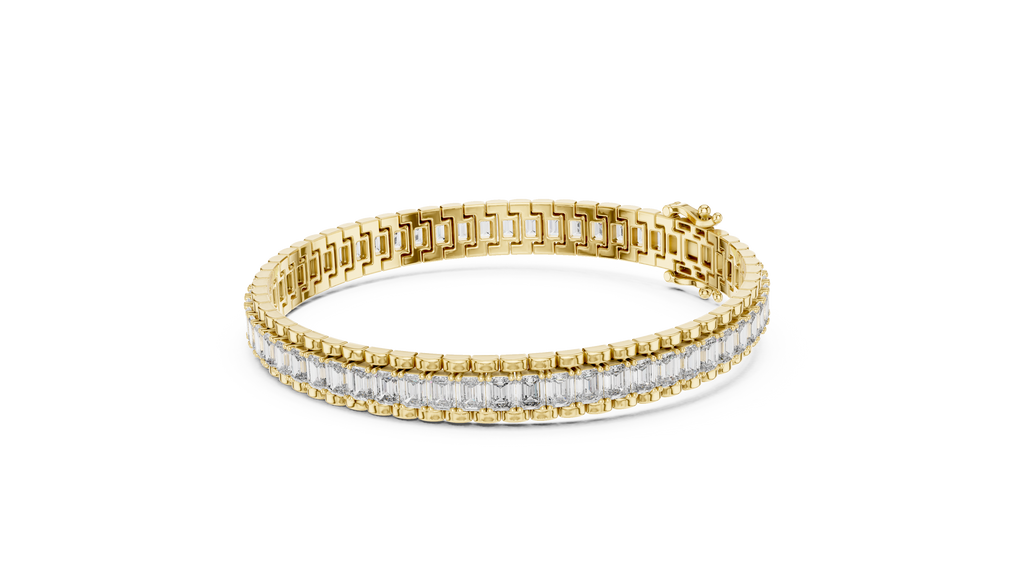 Channel Set Emerald-Cut Diamond Bracelet 