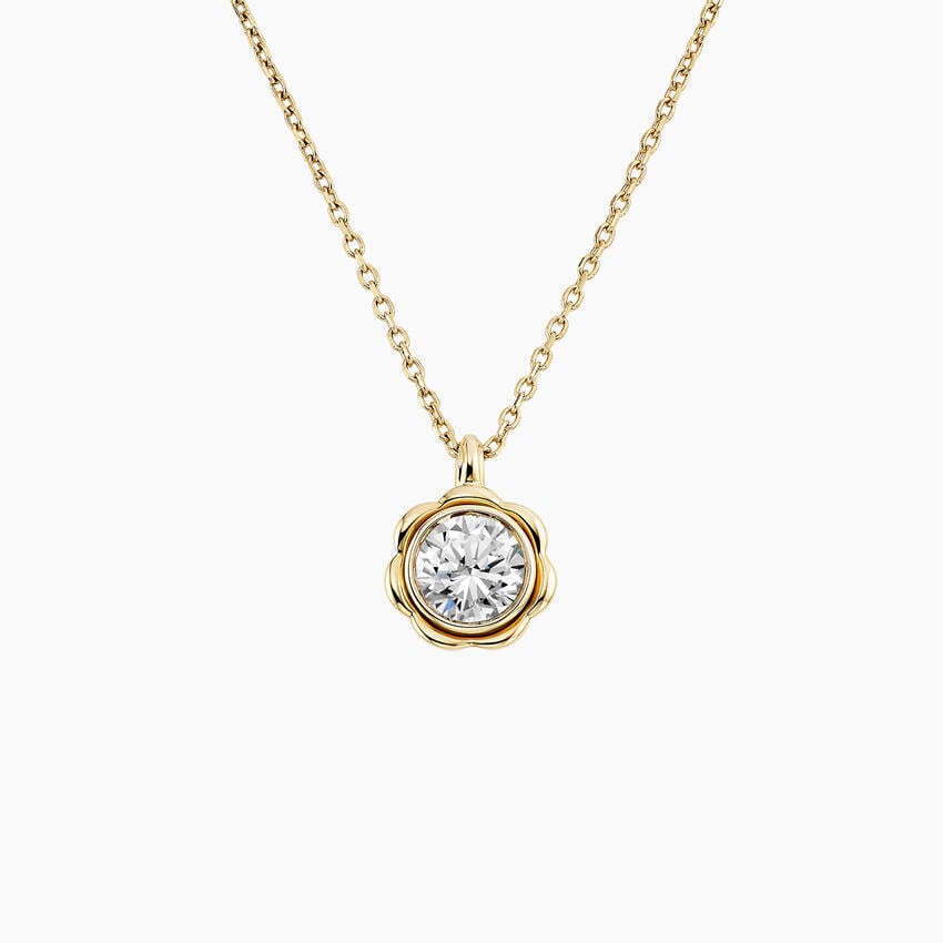 Venfora Bloom Solitaire Diamond Pendant in 14K Gold venfora