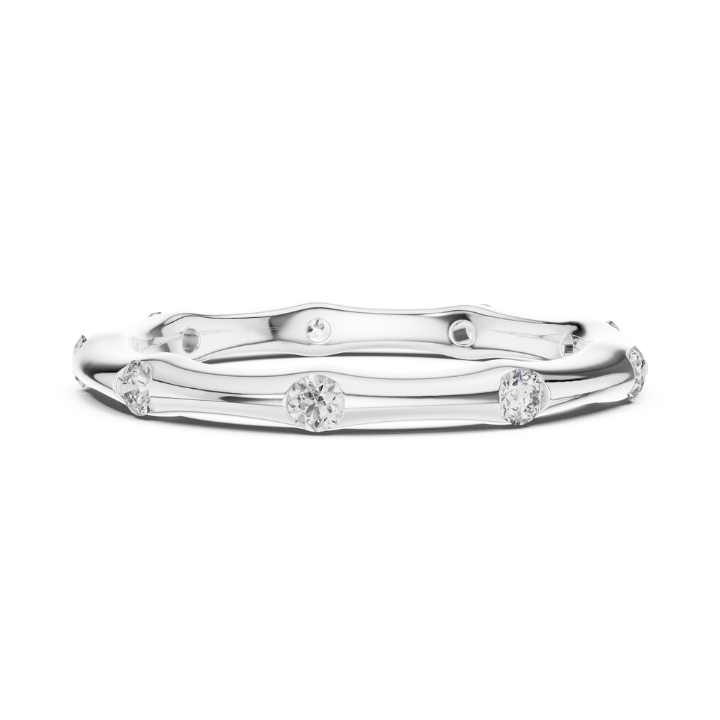Golden Serenity Diamond Eternity Ring – Minimal Elegance 