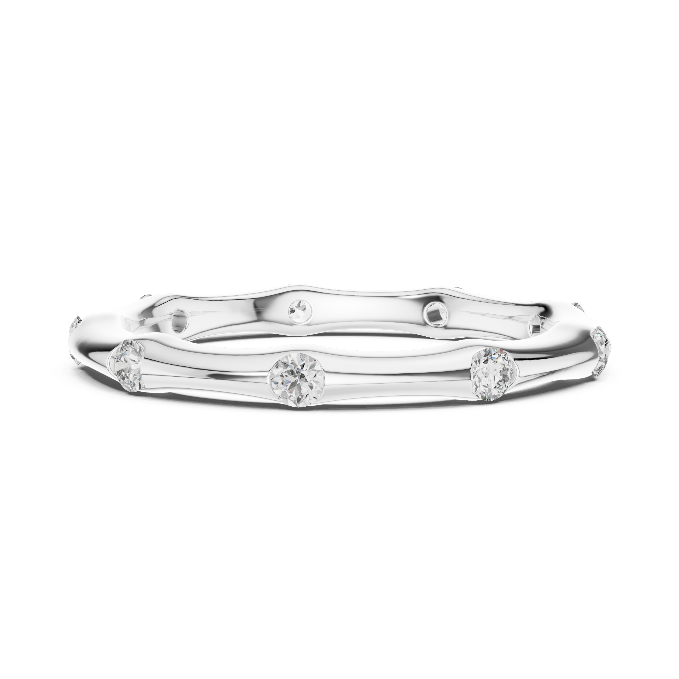 Golden Serenity Diamond Eternity Ring – Minimal Elegance 