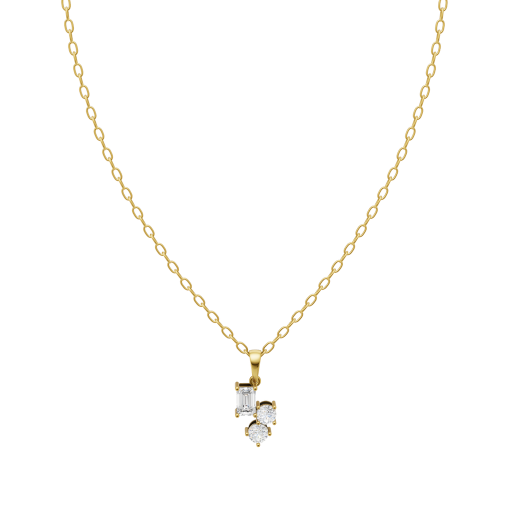 Minimal Trio Diamond Pendant Chain VENFORA