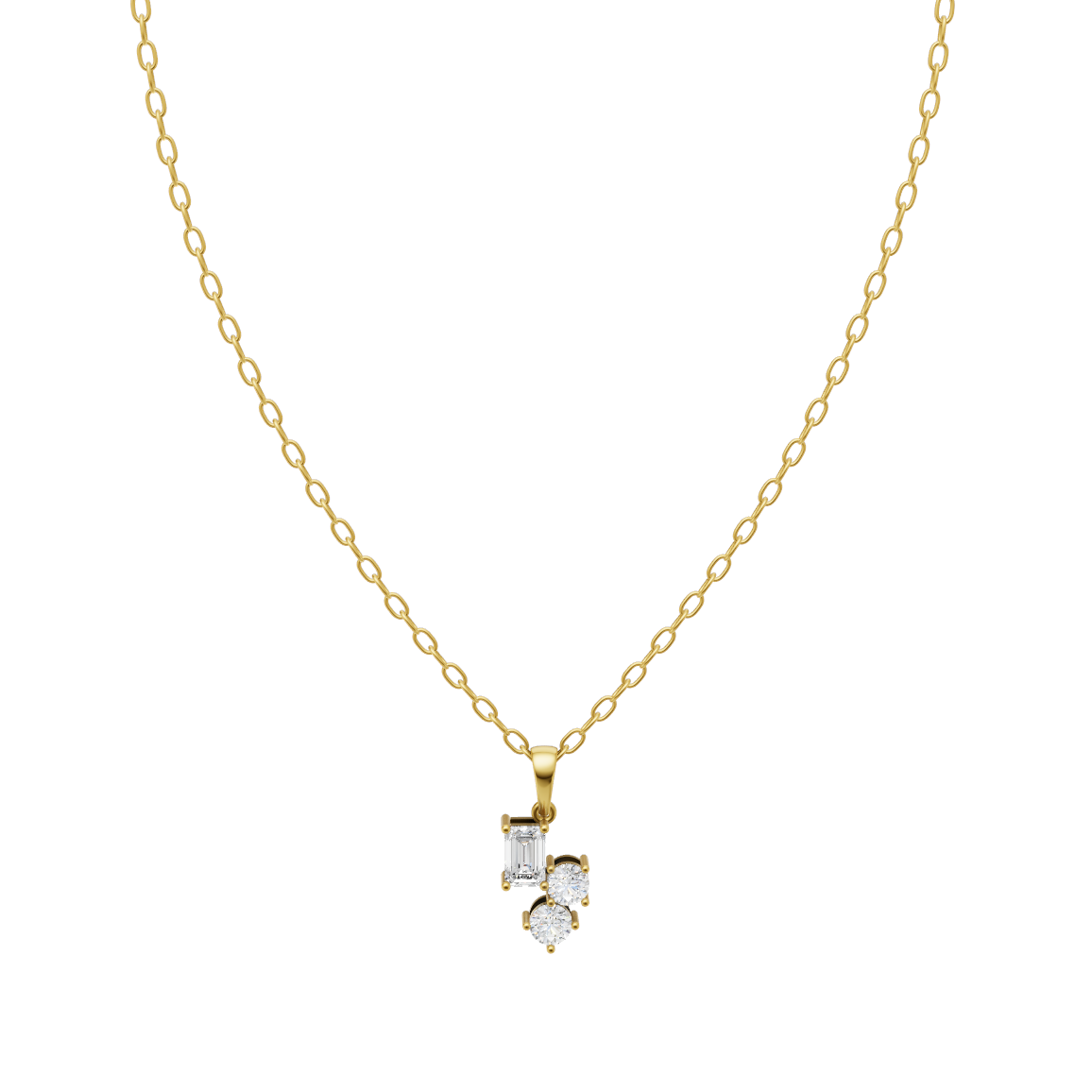 Minimal Trio Diamond Pendant Chain VENFORA