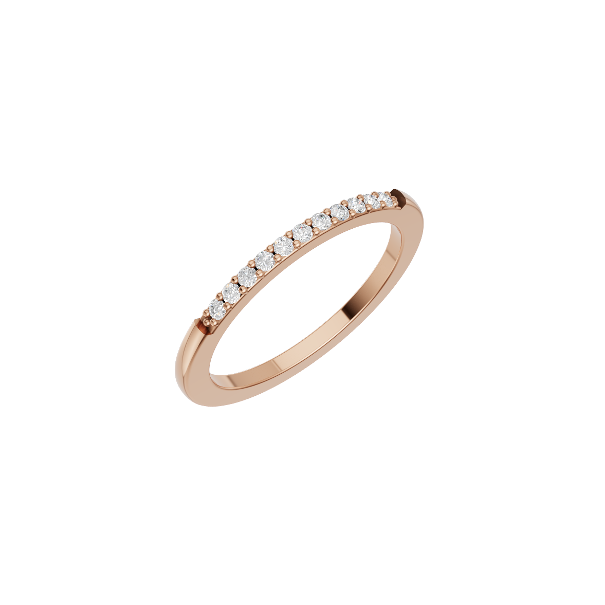 Minimal Diamond Row Band Ring VENFORA