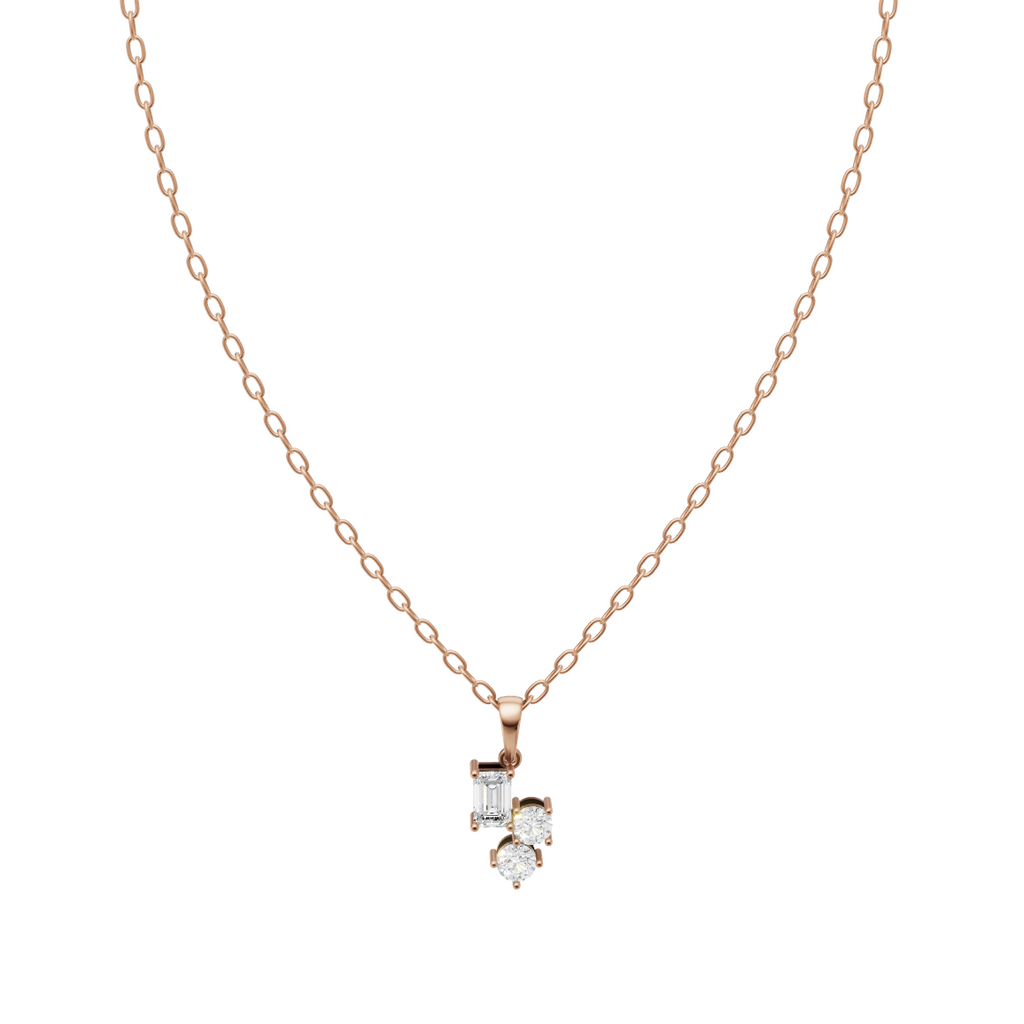 Minimal Trio Diamond Pendant Chain VENFORA
