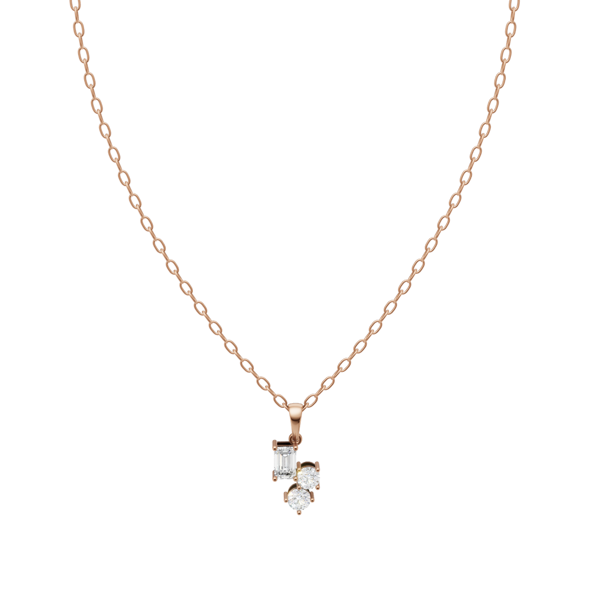 Minimal Trio Diamond Pendant Chain VENFORA