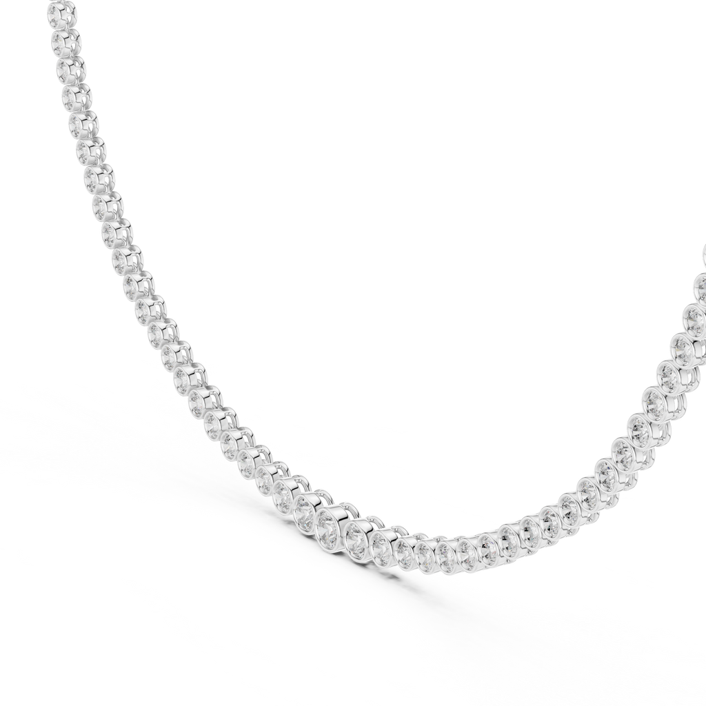 Classic Round-Cut Bezel Diamond Necklace 