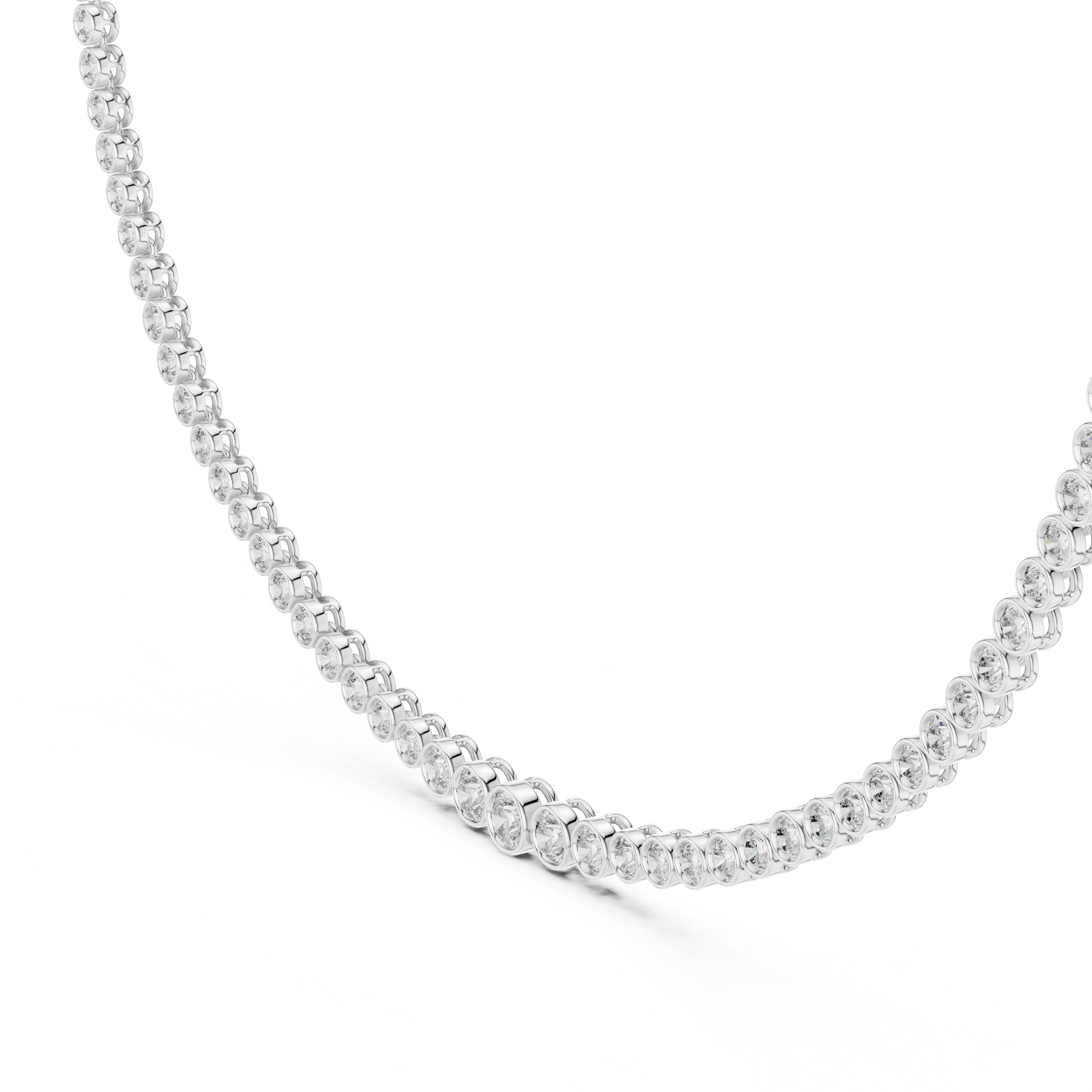 Classic Round-Cut Bezel Diamond Necklace 