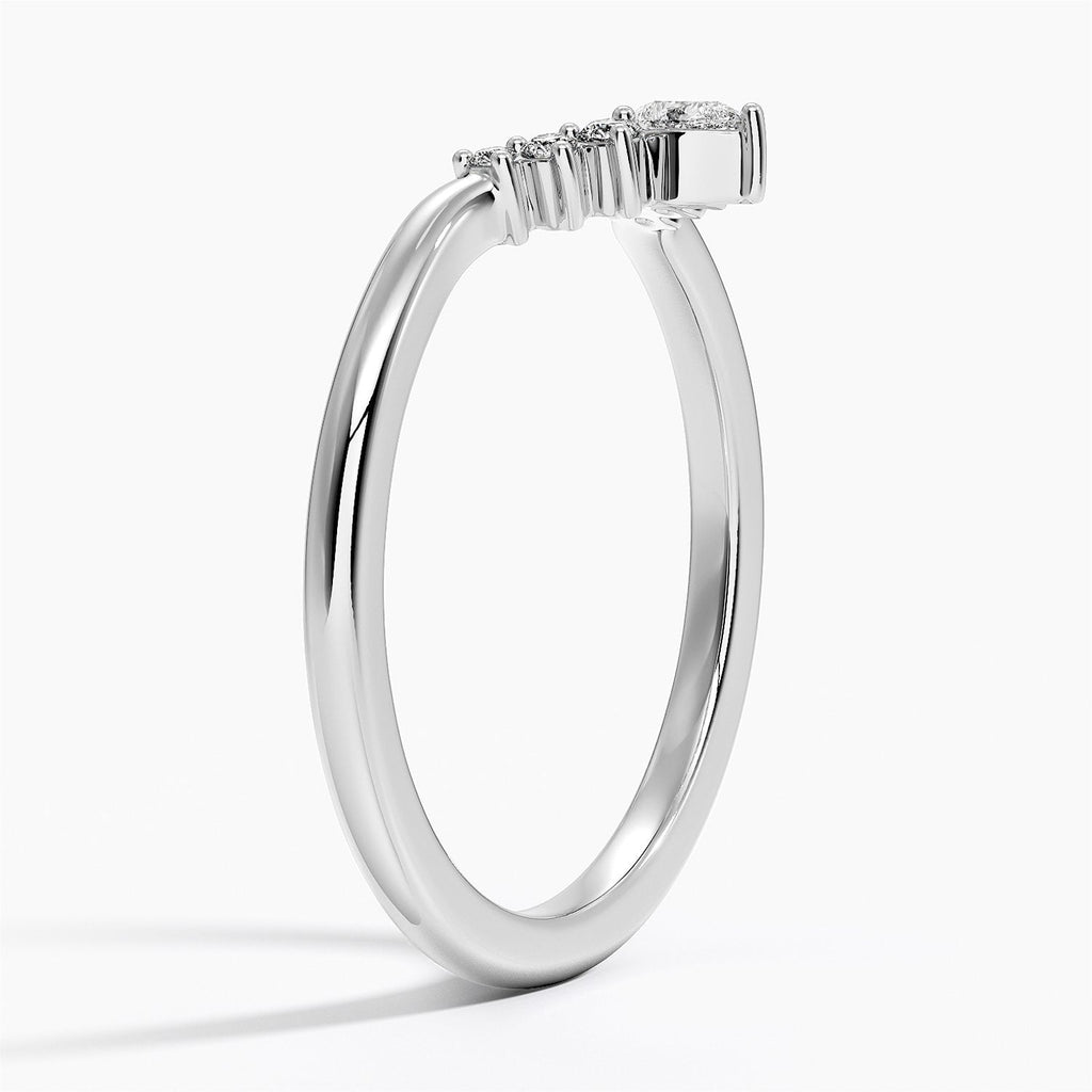 Chevron Diamond Nesting Ring with Pear Accent 