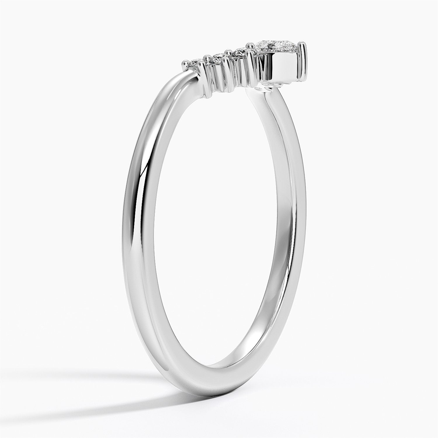 Chevron Diamond Nesting Ring with Pear Accent 