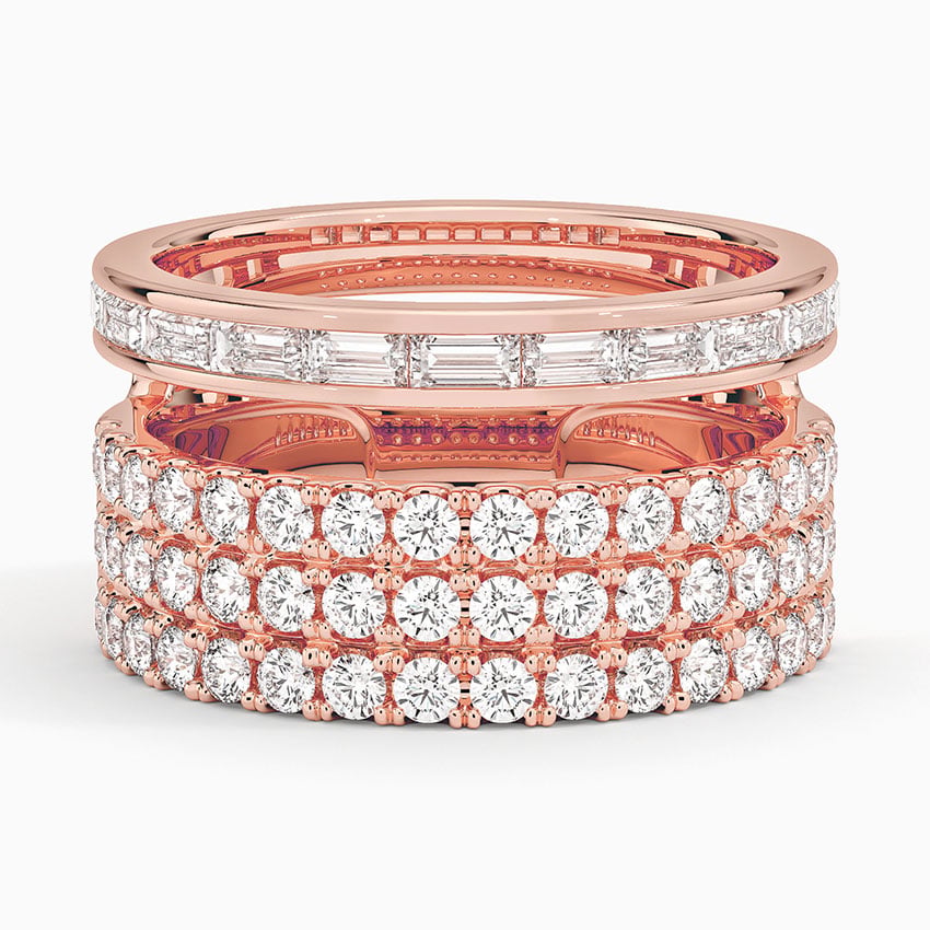 Multi-Row Diamond Eternity Ring Set 