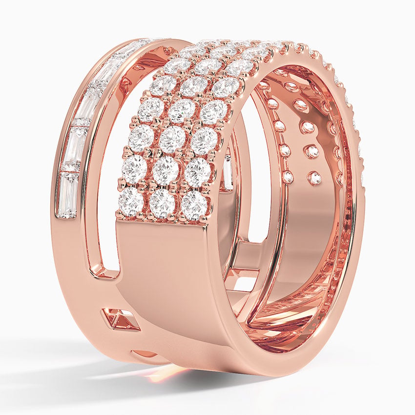 Multi-Row Diamond Eternity Ring Set 