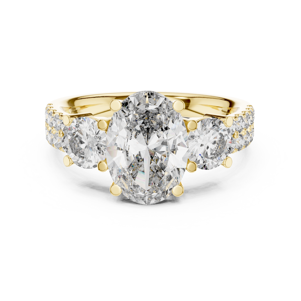 Oval Cut Three-Stone Diamond Ring 