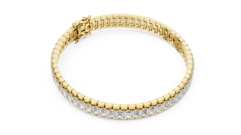Channel Set Emerald-Cut Diamond Bracelet 