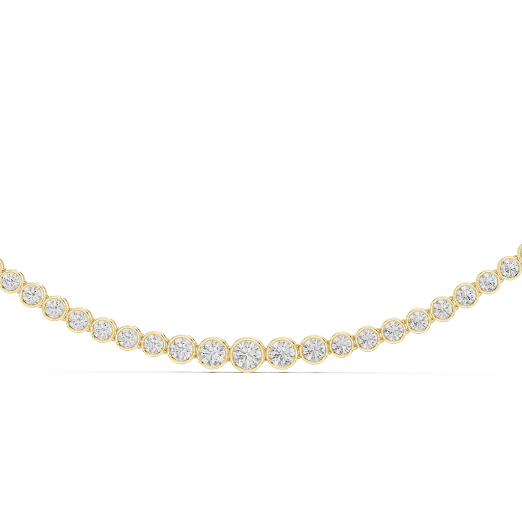 Classic Round-Cut Bezel Diamond Necklace 