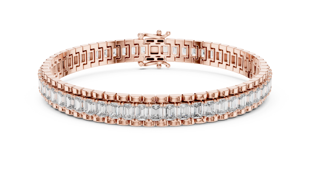 Channel Set Emerald-Cut Diamond Bracelet 